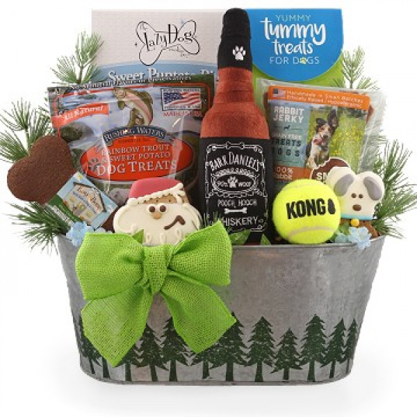 Canasta deportiva de regalos para perros de Navidad