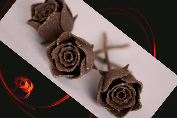 Chocolate en forma de rosa