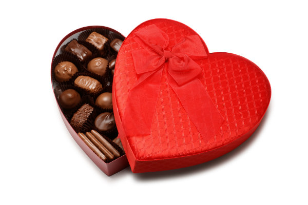 Caja de chocolate en forma de corazón