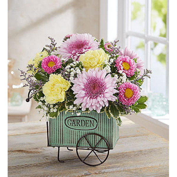 Cesta de jardín floreciente