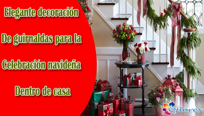 Elegante decoraci&oacute;n de guirnaldas para la celebraci&oacute;n navide&ntilde;a