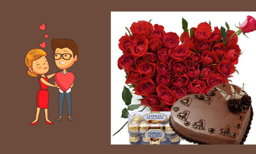 chocolate with heartshape cake