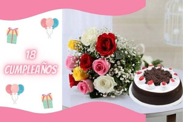 cake and flower combo