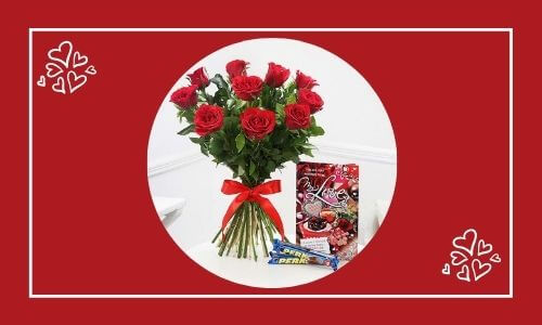 flower bouquet with love note