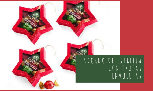 star ornament with wrapped truffles