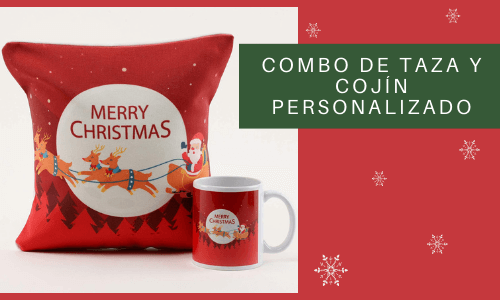 personalized cushion and mug combo