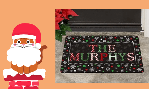 Felpudo con nombre festivo