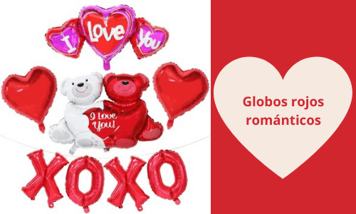 Globos rojos románticos