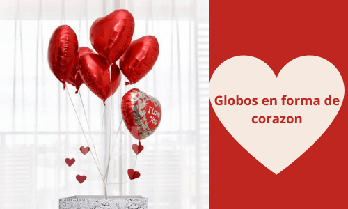 globos románticos en forma de corazón