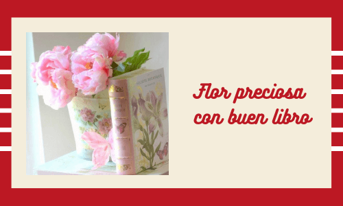 Hermosa flor con un buen libro