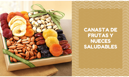 Canasta de frutas y nueces saludables