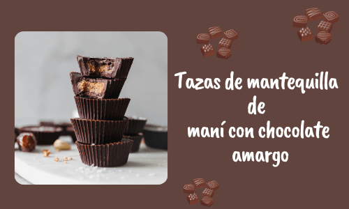 Tazas de mantequilla de maní con chocolate amargo