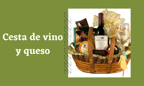 Cesta de vino y queso