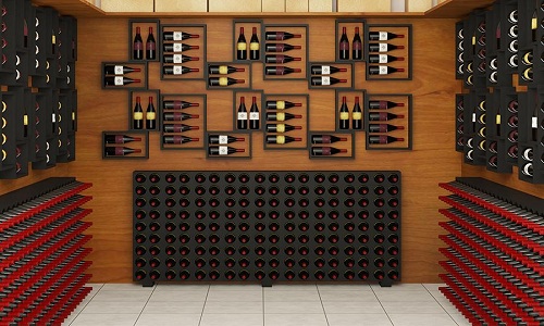 hoizontal bottle placement