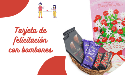 Tarjeta de felicitación con chocolates