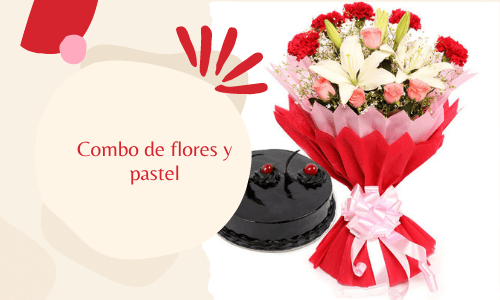 Combo de flores y pastel
