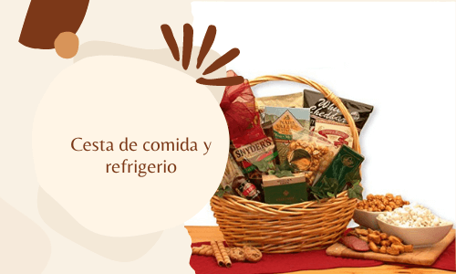 Cesta de comida y refrigerios