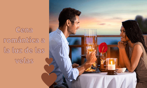 Cena romántica a la luz de las velas