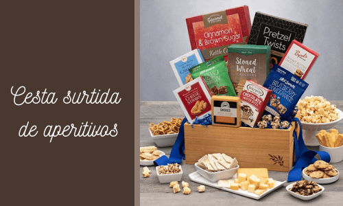 Cesta surtida de refrigerios