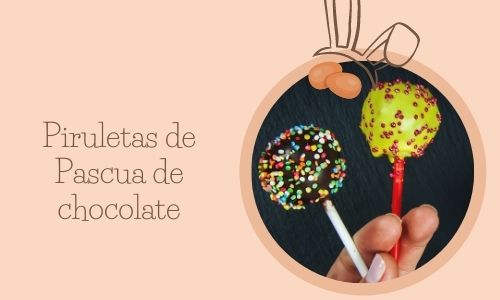 Piruletas de Pascua de chocolate