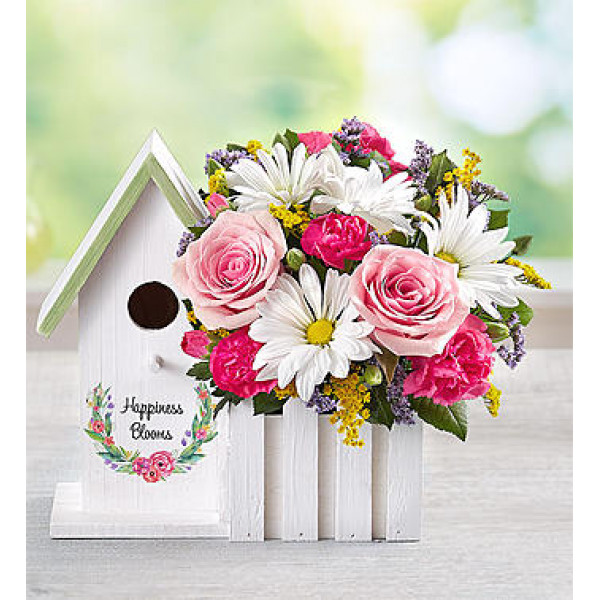 Felicidad Blooms Birdhouse-Pink